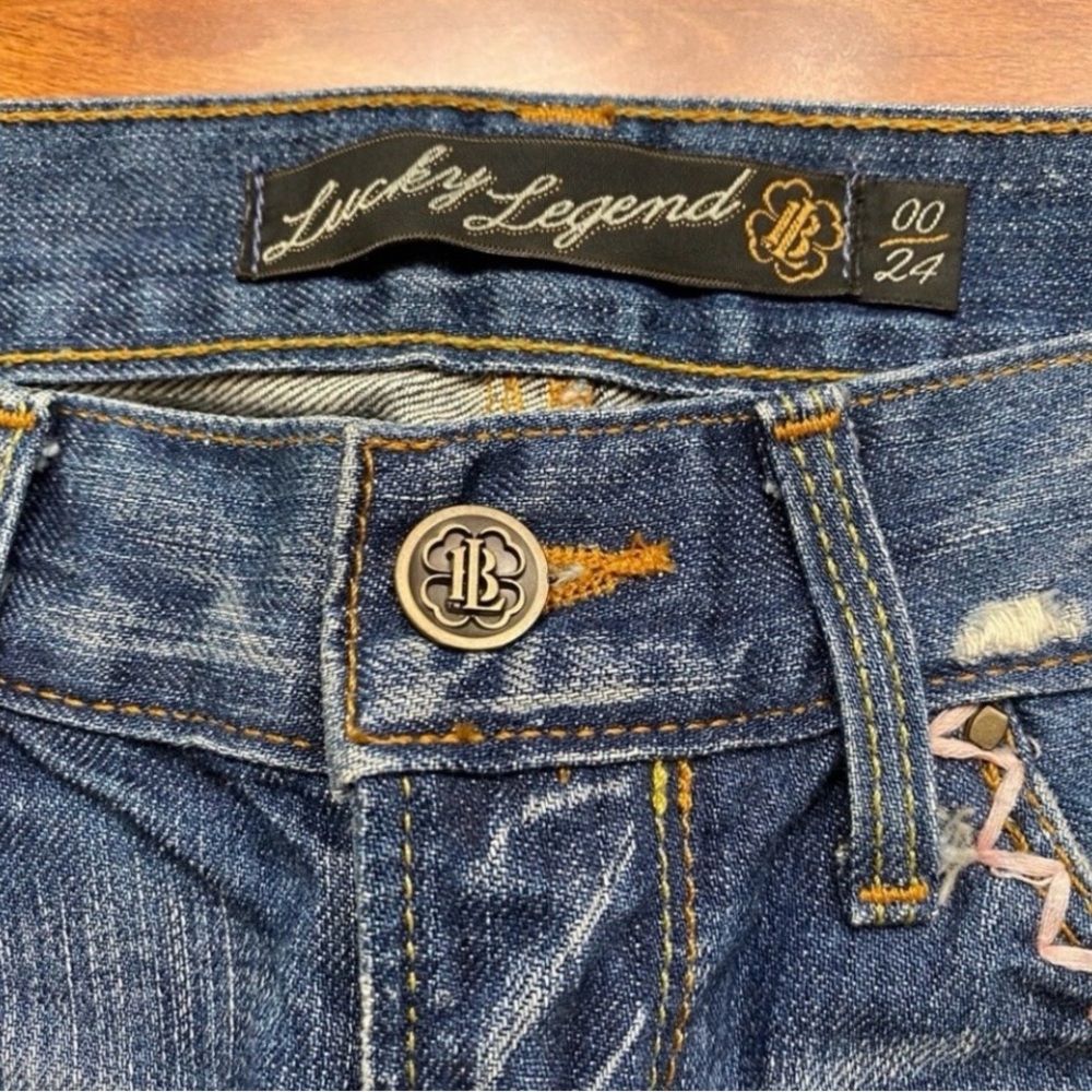 Lucky Brand Y2K Zoe Embroidered Patchwork Denim Mini Skirt Size 00 Boho Western - Picture 11 of 16